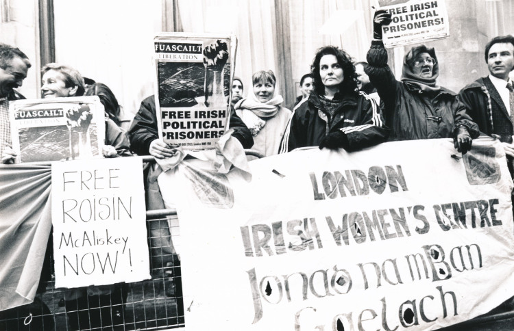 London Irish Women’s Centre support Róisín McAliskey, Holloway Prison, 1997.