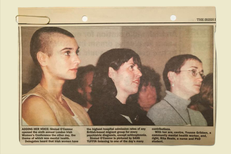 Sinéad O’Connor, Yvonne Gribben, Rita Reale, London Irish Women’s Conference, 1996.