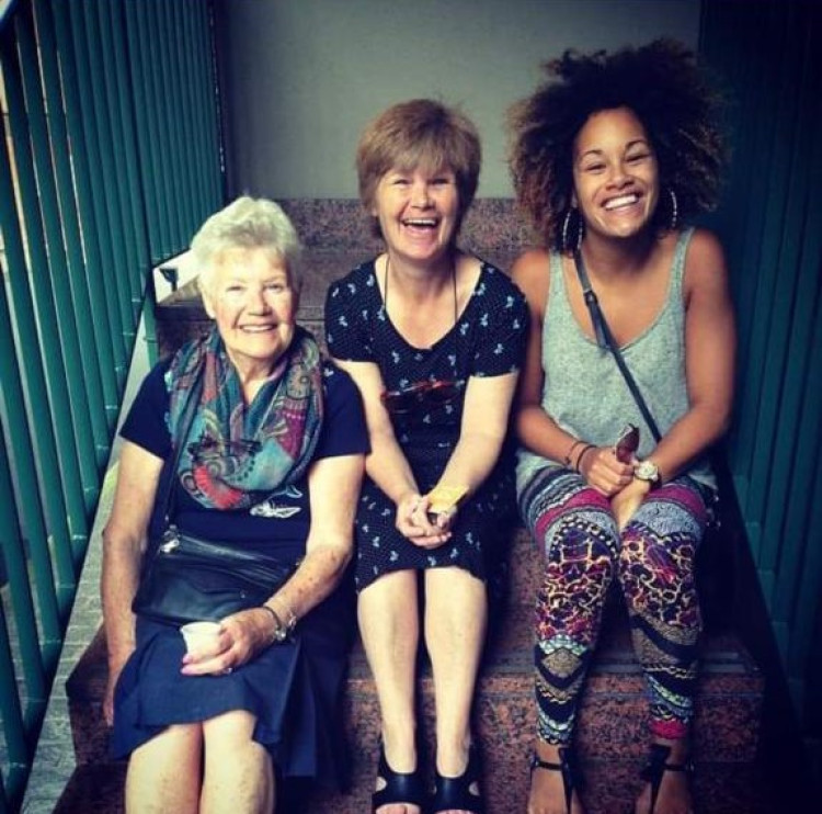 Louise Durand, with her mother, Anna Durand and nan, Mai Durand, 2015.